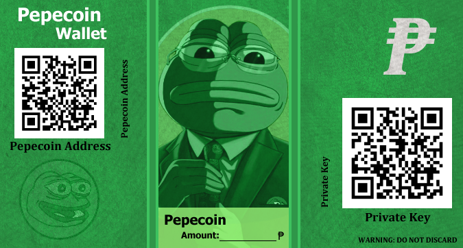 image of Pepe paper wallet